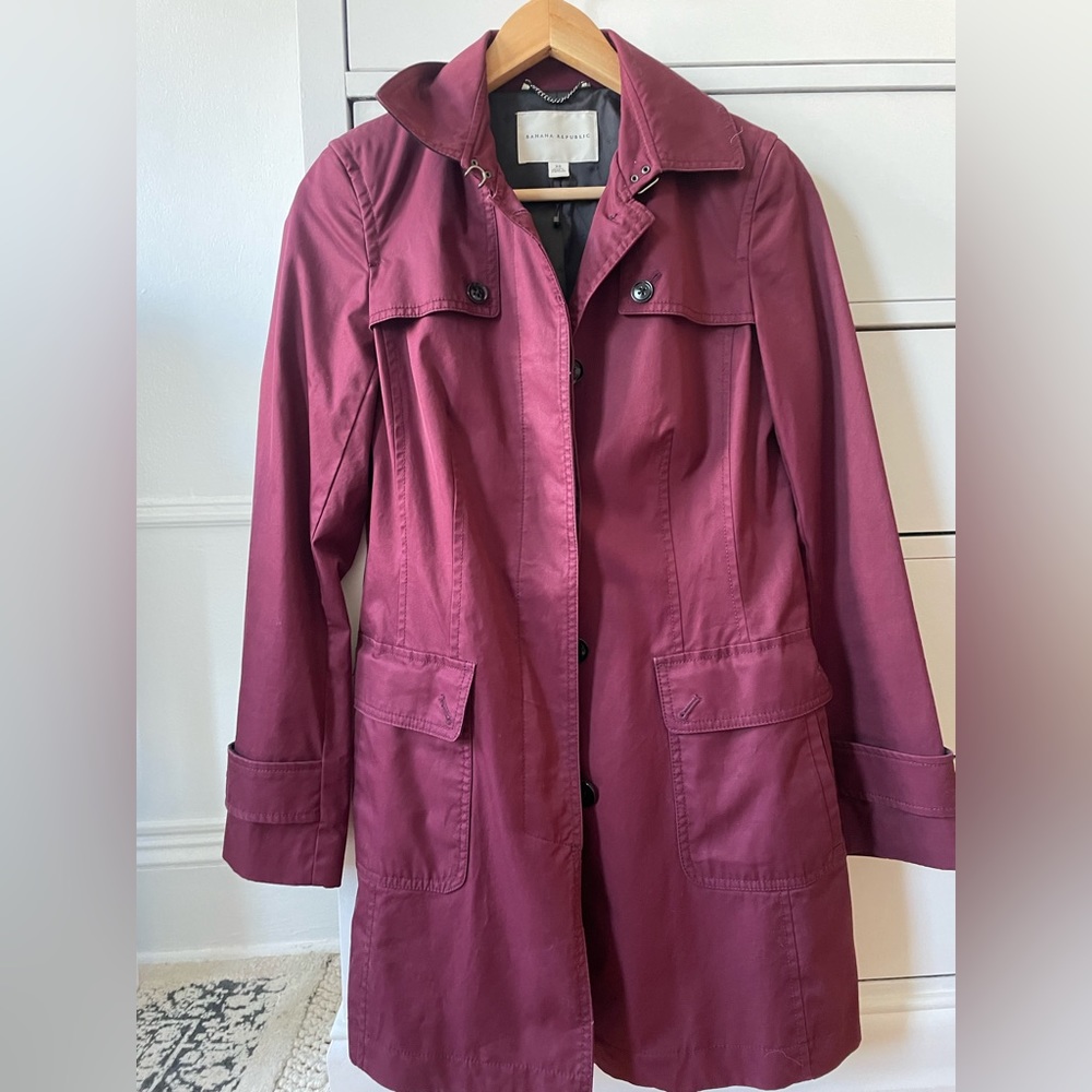 Banana Republic burgundy trench jacket
